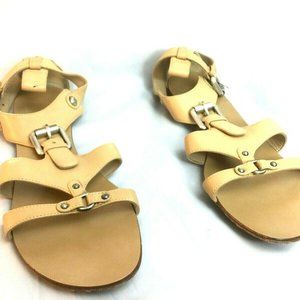 Strappy Leather Sandals Beige E1SP09 EU 39 US 8